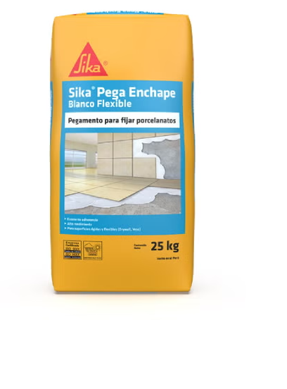 PEGAMENTO SIKA PEGA ENCHAPE BLANCO FLEXIBLE 25KG - SIKA