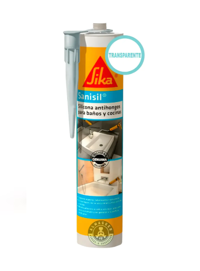 SILICONA ANTIHONGOS PARA BAÑOS Y COCINAS SANISIL TRANSPARENTE 280ML - SIKA